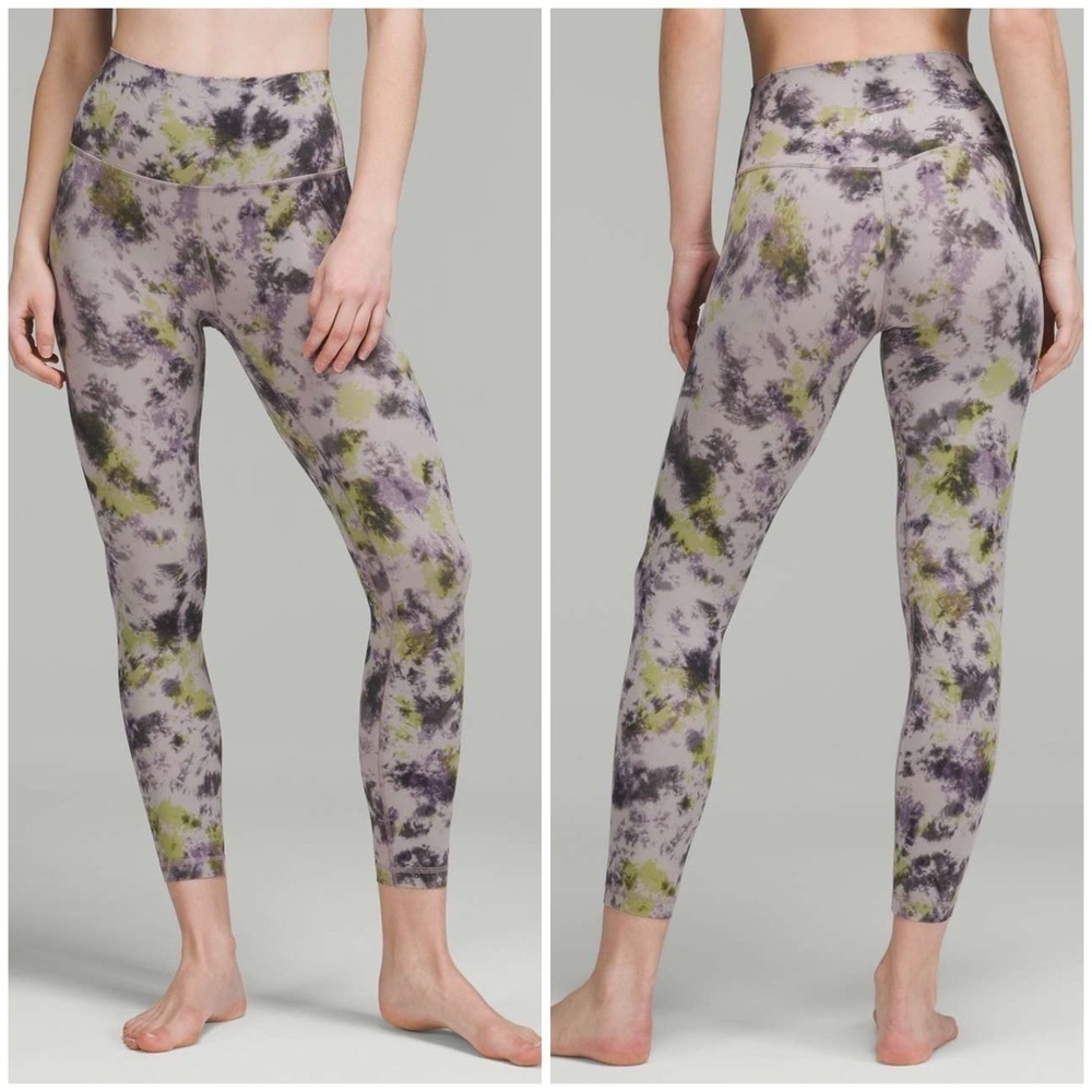 Lululemon Align High-Rise Pant 25" Radial Tie Dye Mauve Grey Multi(Size 4)